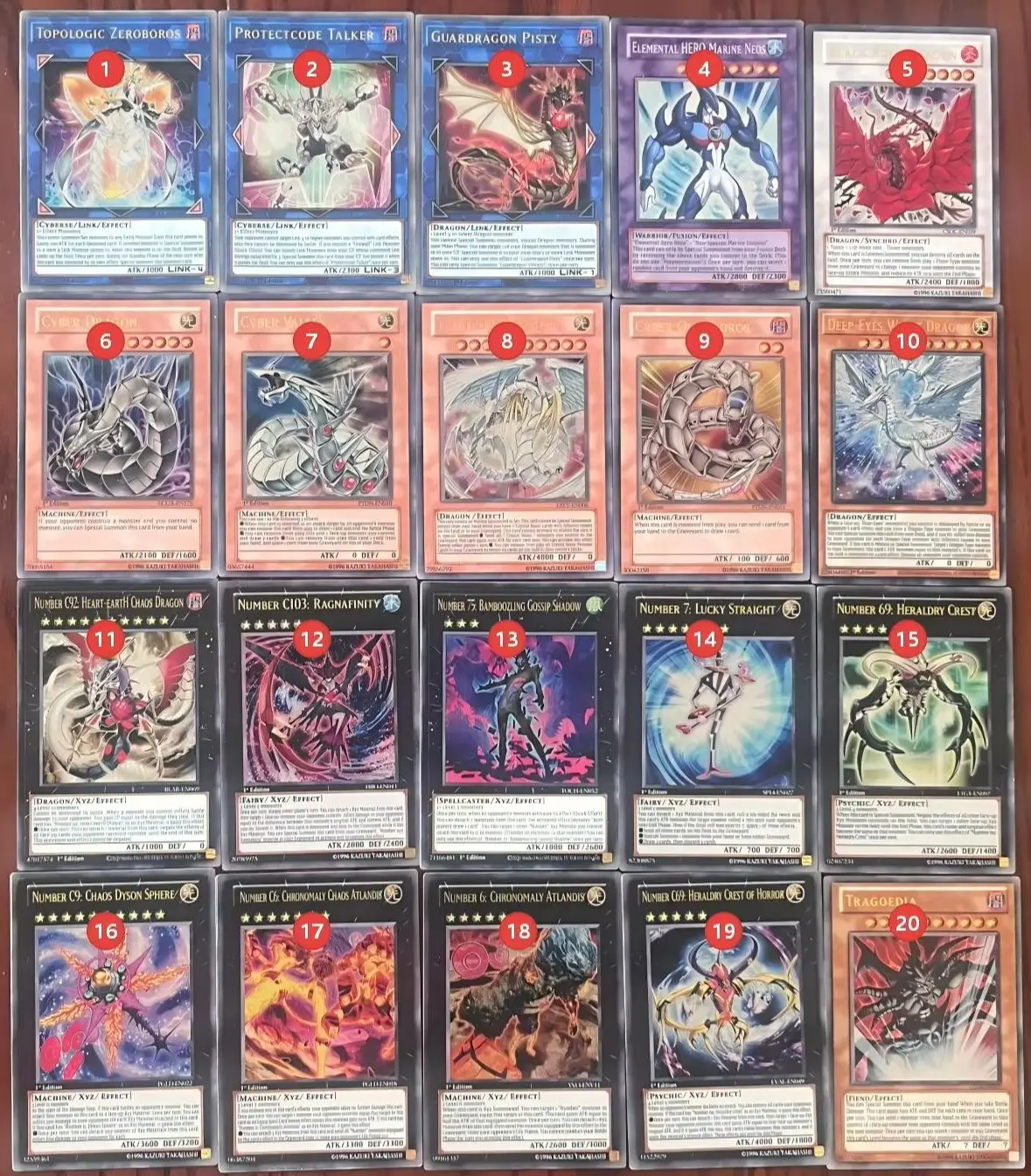 Yu-Gi-Oh UTR Cyber Dragon/Guardragon Pisty/Protectcode Talker/Topologic Zeroboros/Deep-Eyes White Dragon/Produto não original feito por terceiros