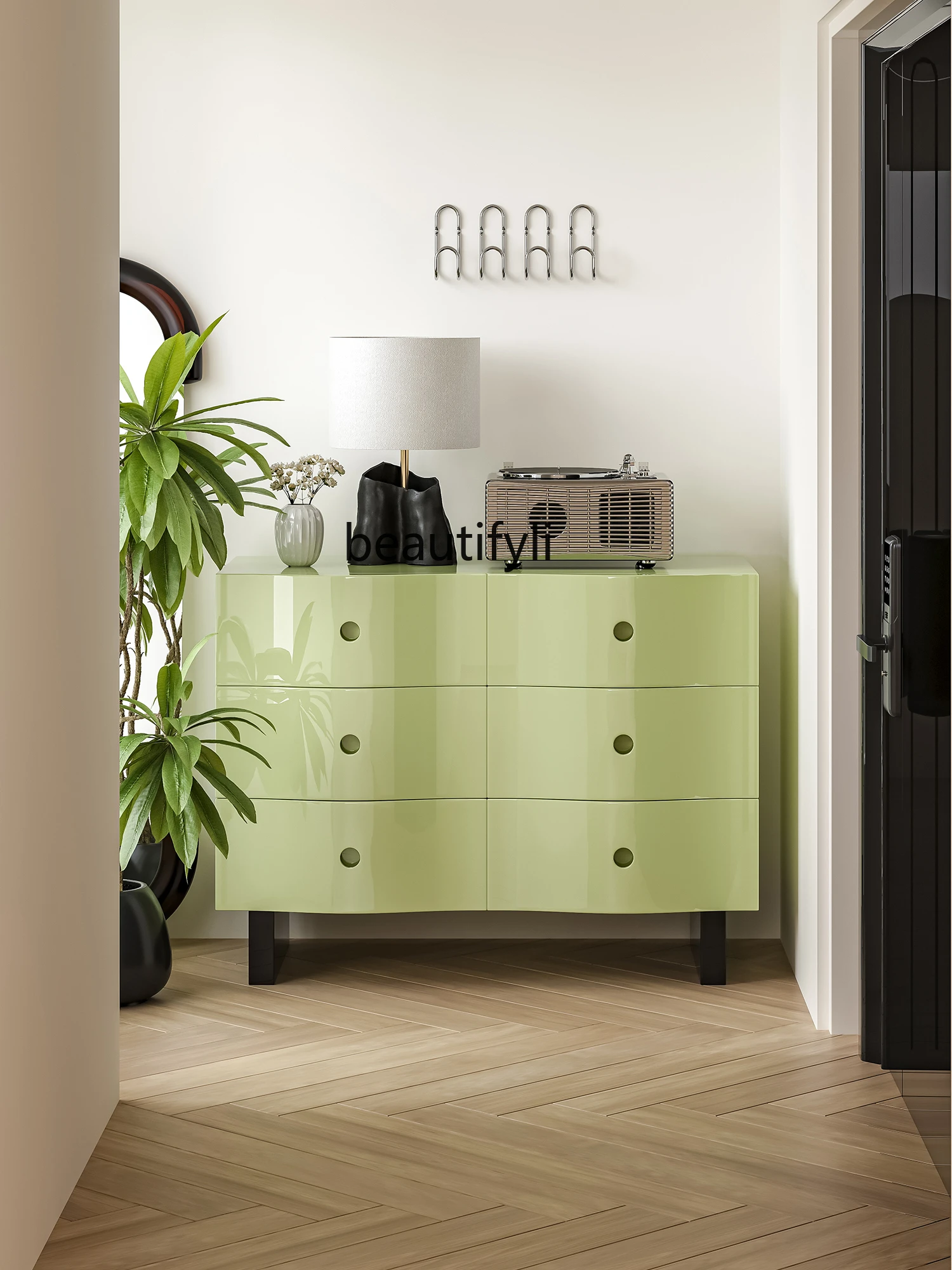 Chest of Six Drawers Simple and Light Luxury Bedroom Storage Cabinet Living Room Entrance Cabinet Storage Curio Cabinet