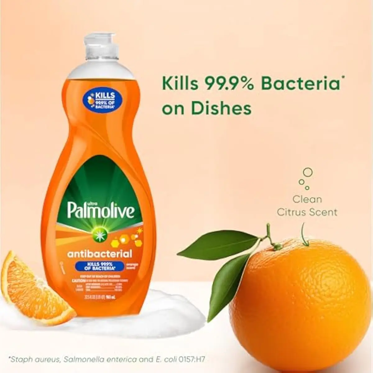 Ultra Concentrated Antibacterial Liquid Dish Soap, Orange Scent, 32.5 Fluid Ounce