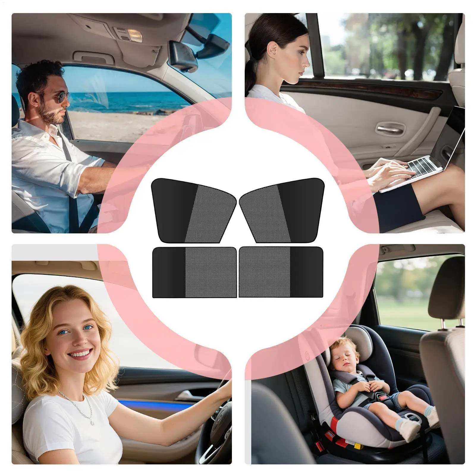

Car Window Shades Magnetic Vehicle UV Blocking Screen Window Heat Protection For SUV Sedan Truck RV Automotive Travel Camping