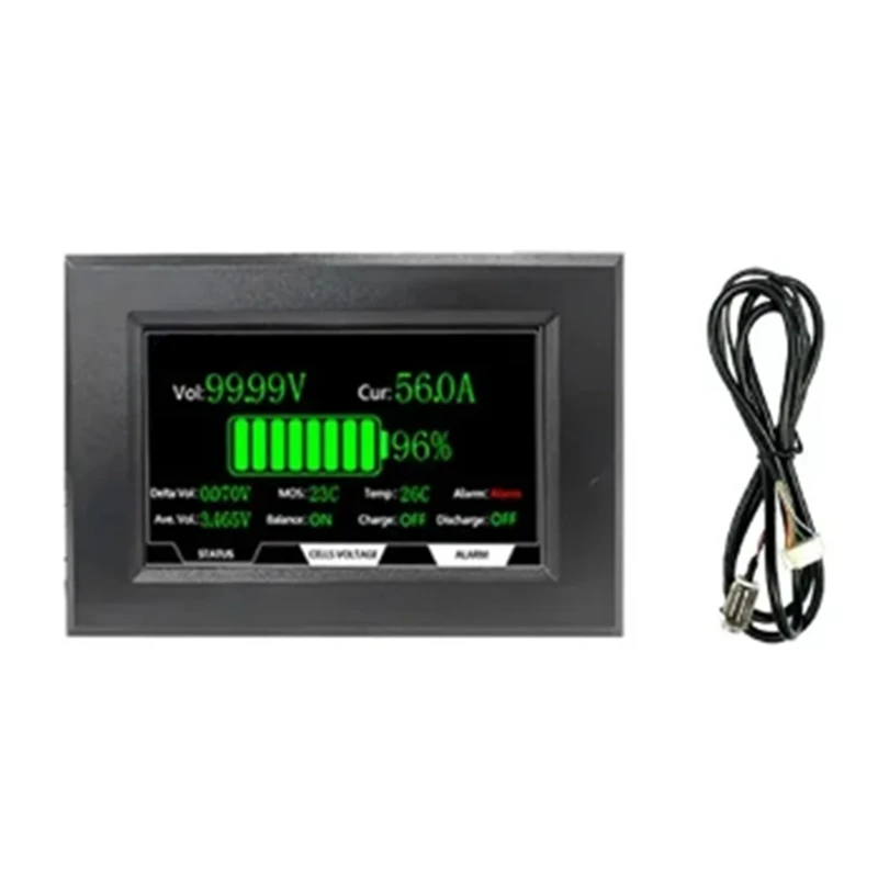 

JKBMS Accessory 4.3 Inch LCD Display Suitable For All JK BMS Models Cable120cm With 4 Fixed Screws Smart JKBMS Accessory