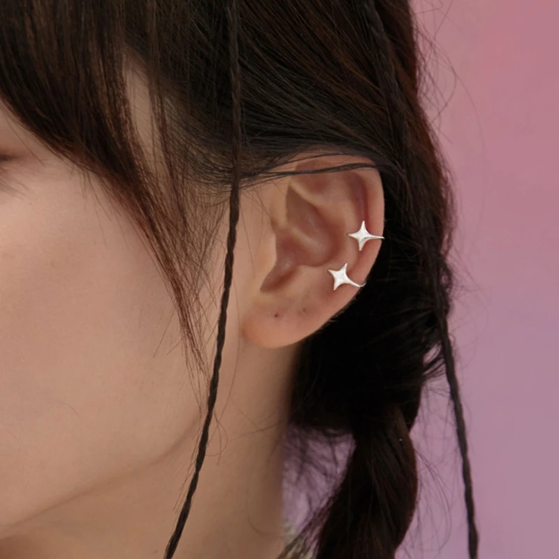 Elegant Star Ear Bone Clip Delicate Star Ear Fastener Secure Ear Bone Clip Delicate Ear Cuff Adornment for Women Girls