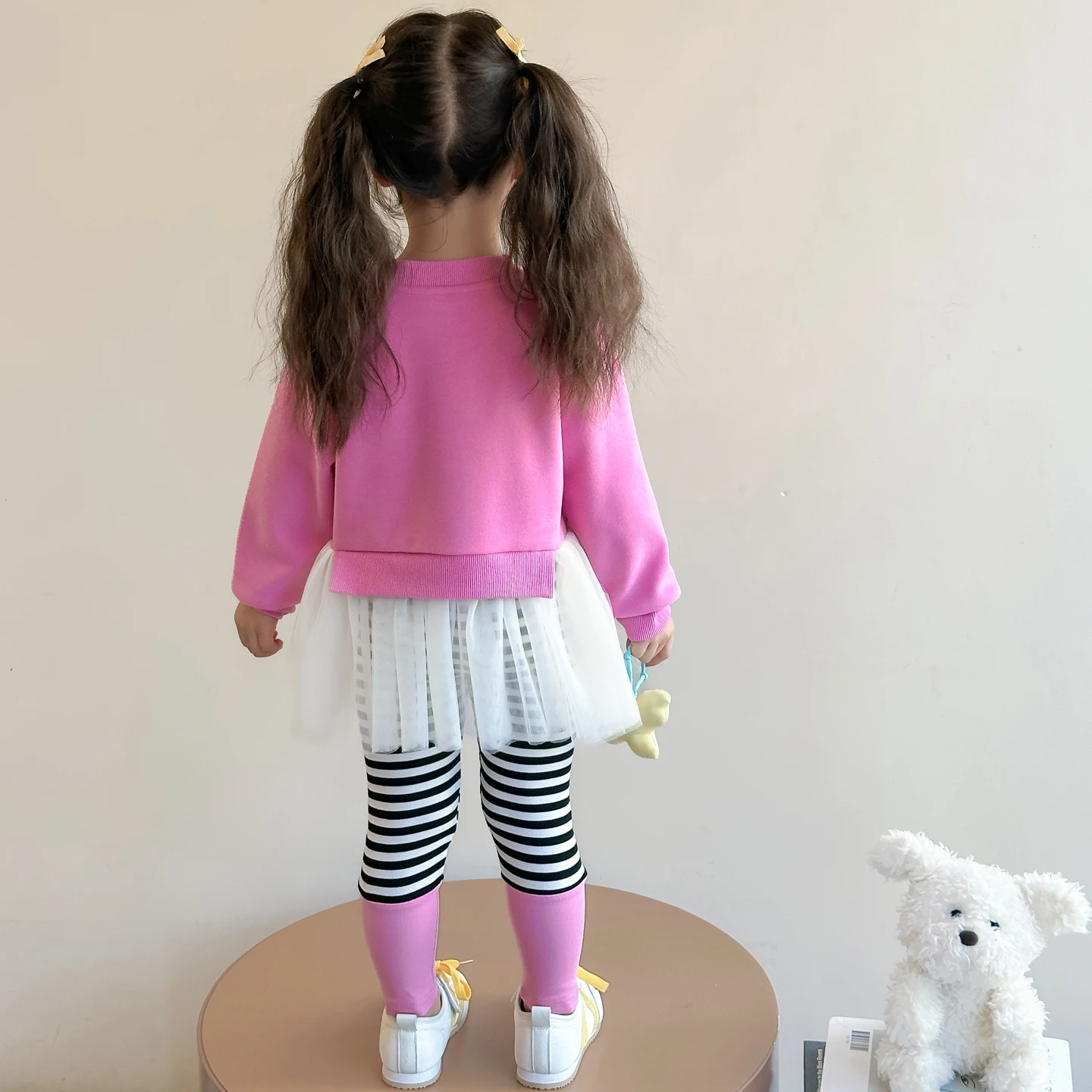 Girls fake two-piece shirt set spring and autumn new children's baby leggings two-piece set