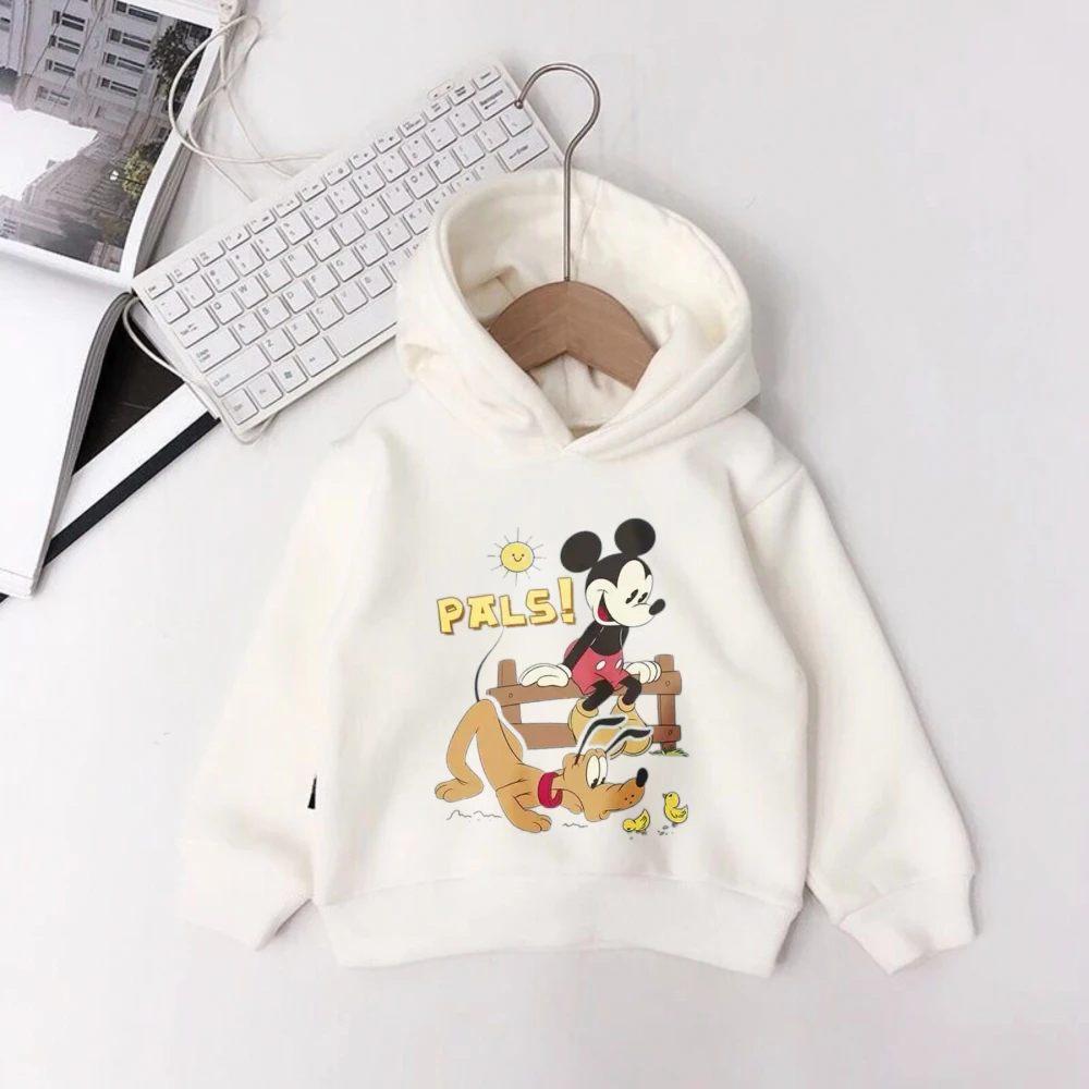 

Спортивная одежда для малышей, толстовка с капюшоном для мальчиков и девочек, одежда с принтом Микки Плас, костюм, пуловер с капюшоном для мальчиков и девочек, хлопковая одежда с героями мультфильмов для детей от 0 до 8 лет