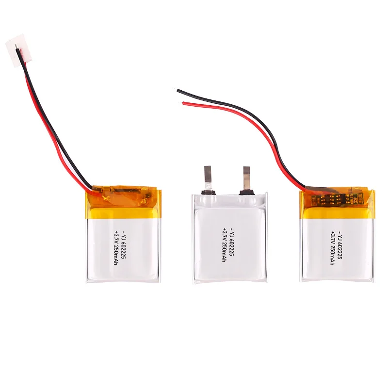 3.7V 250mAh Polymer Lithium LiPo Rechargeable Battery 602225 For Bluetooth Headset, Beauty Instrument, Selfie Stick, Spray, Etc