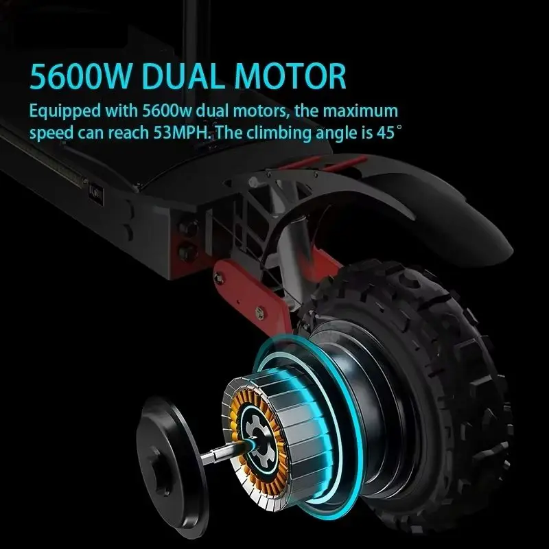 X60 6000W Dual Motor Electric Scooter Maximum Speed 85KM/H Foldable Electric Scooter 72V Lithium Battery with Seat for Adults