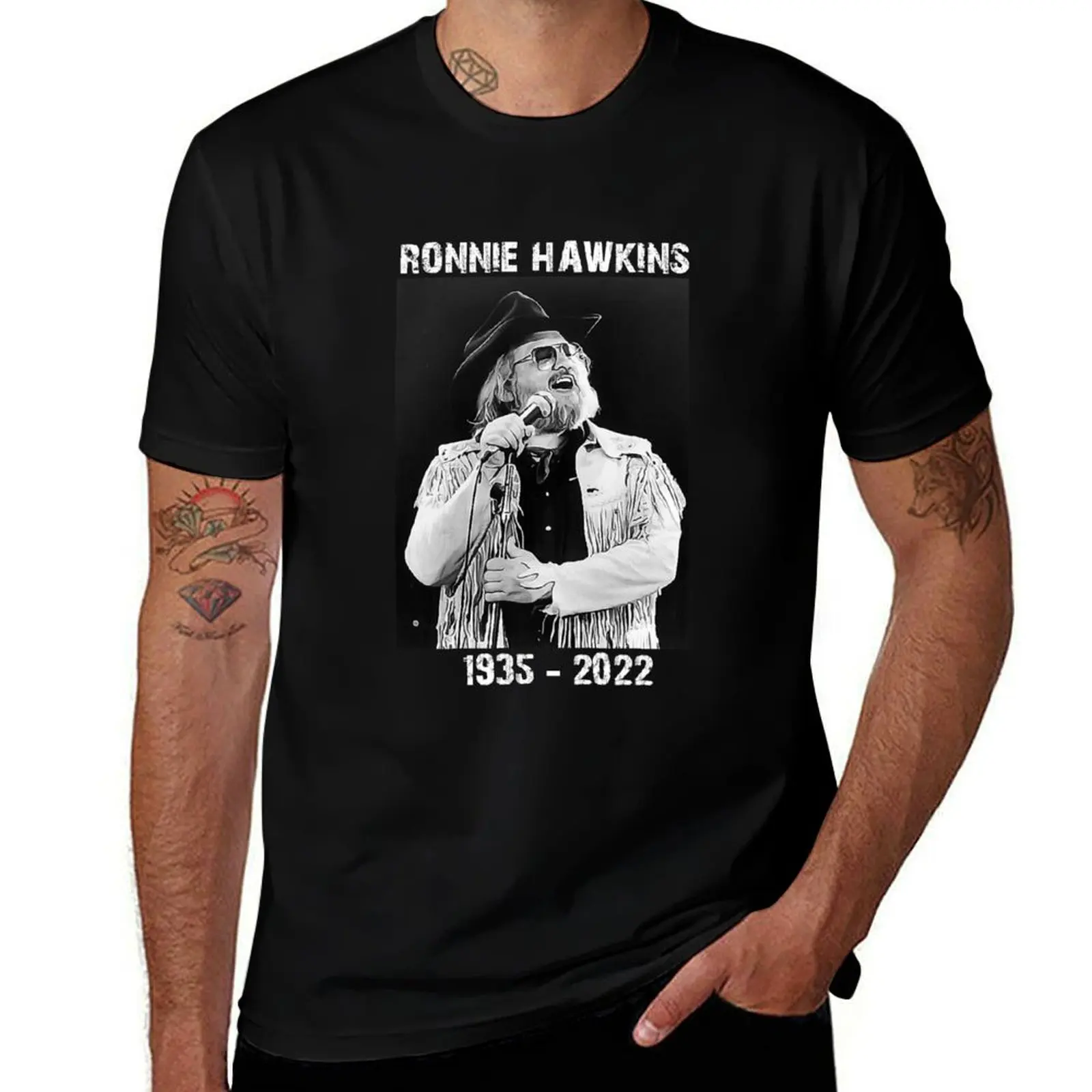

Ronnie Hawkins T-Shirt cotton tshirt 100% mens graphic t shirts