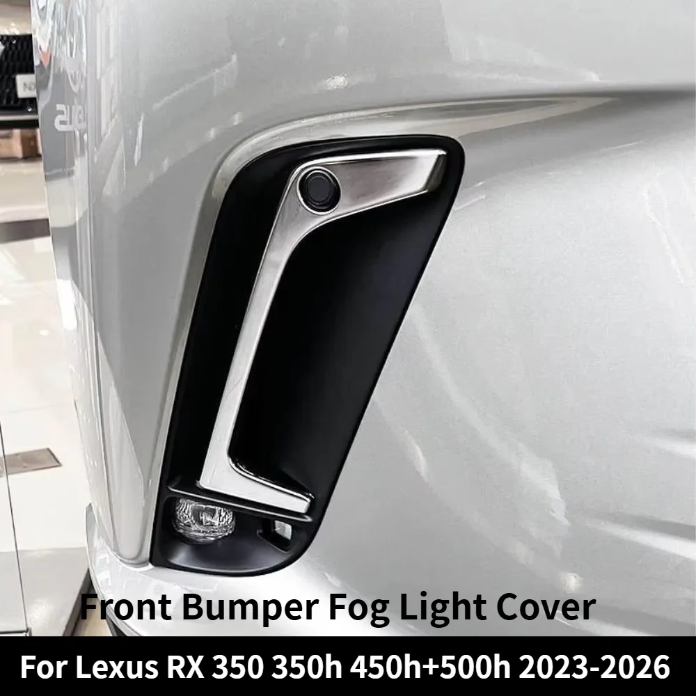 Car Upgrade For 2023-2026 Lexus RX 350 350h 450h+ 500h Stainless Steel Front Bumper Fog Light Cover Trims Accessories