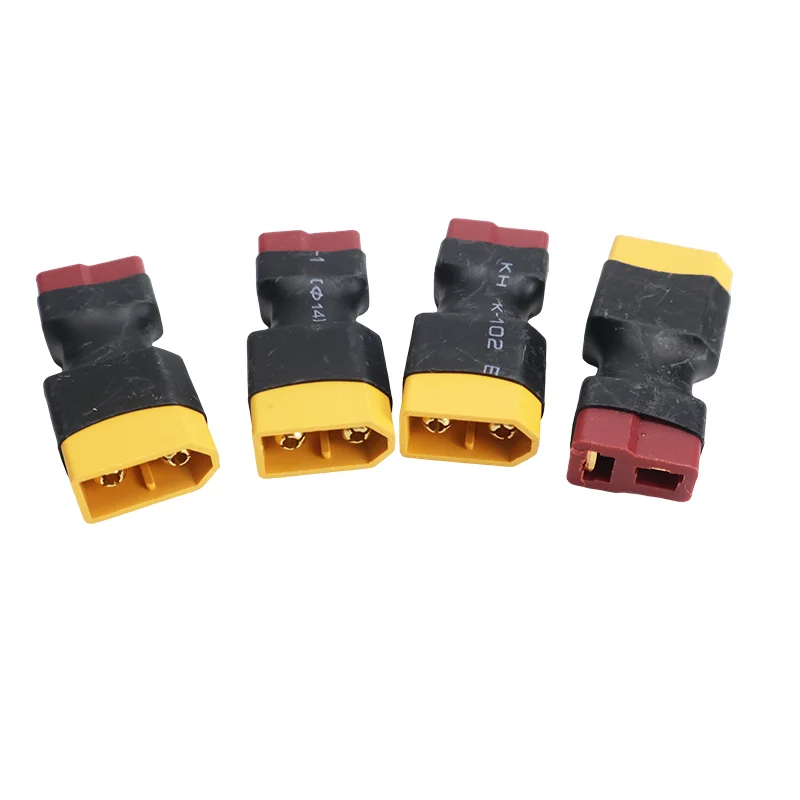 4Pcs XT60 To T Male Female Plug Adapter for RC FPV Drone Helicopter Quadcopter LiPo Battery Plug Connector Pa Expand DIY Backup