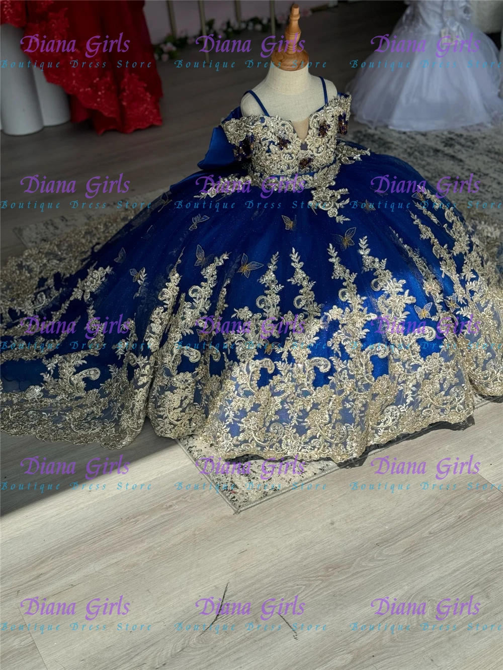 

Великолепное темно-синее тюлевое пышное платье с цветочным узором для девочек, качественное золотое кружевное платье с аппликацией для детей, вечерние бальные платья на свадьбу, день рождения