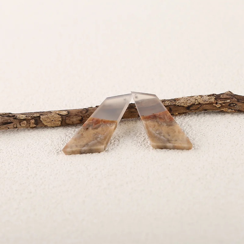 Crazy Lace Rosetta Stone Carved Earring Bead Handmade Natural Jewelry  Ear Ornaments Accessories Free Drilling 27x16x2mm 6.8g