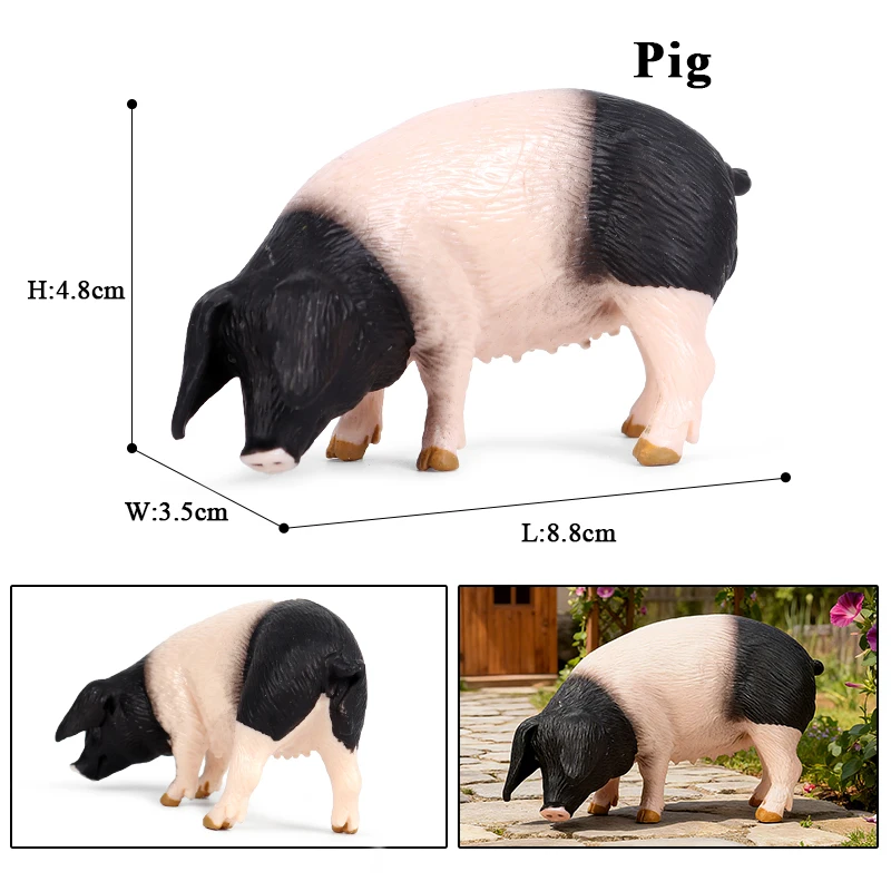 Oenux Geflügel Nutztiere Modell Simulation Schwein Schweine Sau Stachelschwein Wildschwein Actionfiguren Figur Schönes pädagogisches Kinderspielzeug – Detail 6