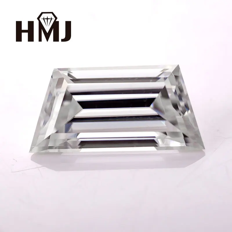 HMJ Loose Moissanite Trapezoid Step Cut Boat Shape D Color VVS1 Excellent Diamond  for  Engagement Jewelry Making with GRA