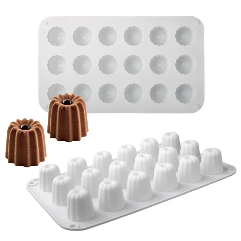 18 Cavities Spiral Texture Silicone Cake Molds Mousse Dessert Baking Tools Soap Mould DIY Candle Mold Kitchen Bakeware