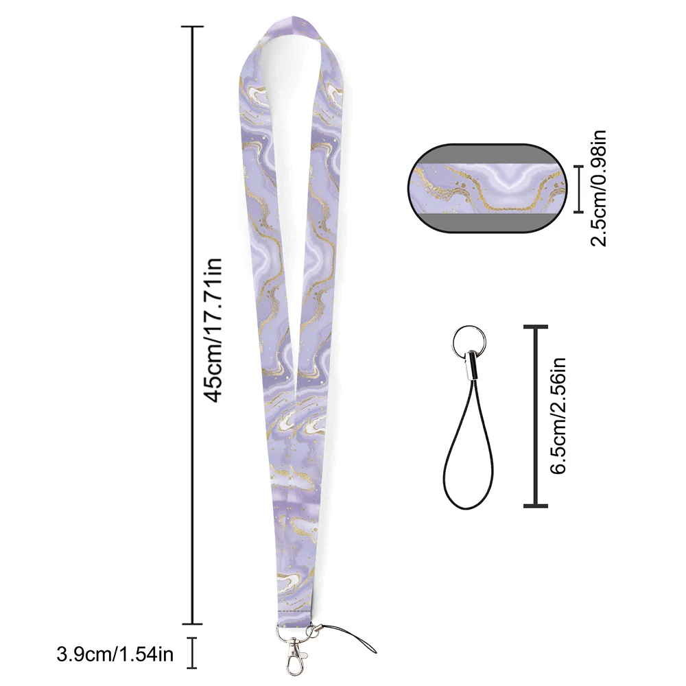 Einfacher Kartenhalter aus Marmor mit Herz-Regenbogen-Motiv, hübsches Hängeseil, Ausweis, Zubehör, Halter, Umhängeband, Studentenbus, Passr-Etui