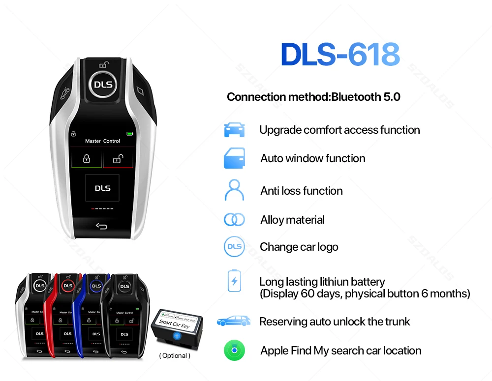 Clé intelligente de voiture PKE, serrure d'ouverture de porte automatique universelle, écran LCD à distance, écran tactile, écran IPS, nouveauté