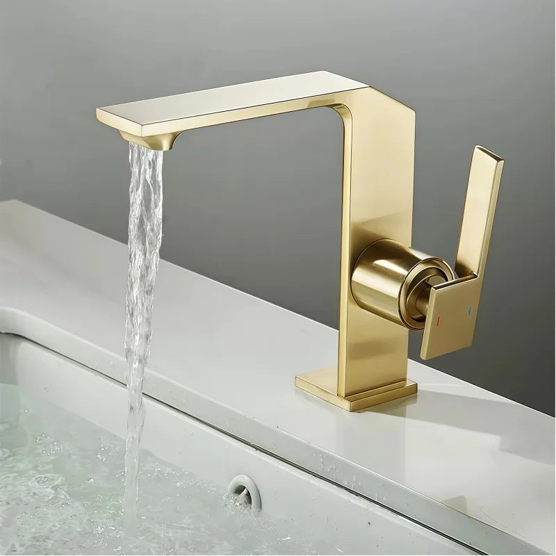 Nordic All-Copper Hot and Cold Basin Faucet Bathroom Faucet Home Side-Opening Bathroom Sink Faucet