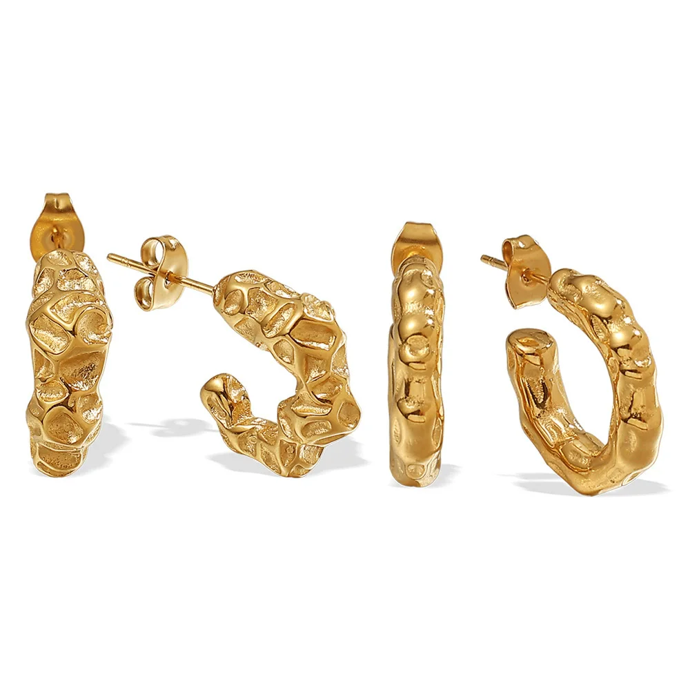 الفولاذ المقاوم للصدأ القلب أقراط للنساء 2025 تتجه الذهب اللون غير النظامية هوب القرط ثقب مجوهرات الحفلات هدايا aretes #5