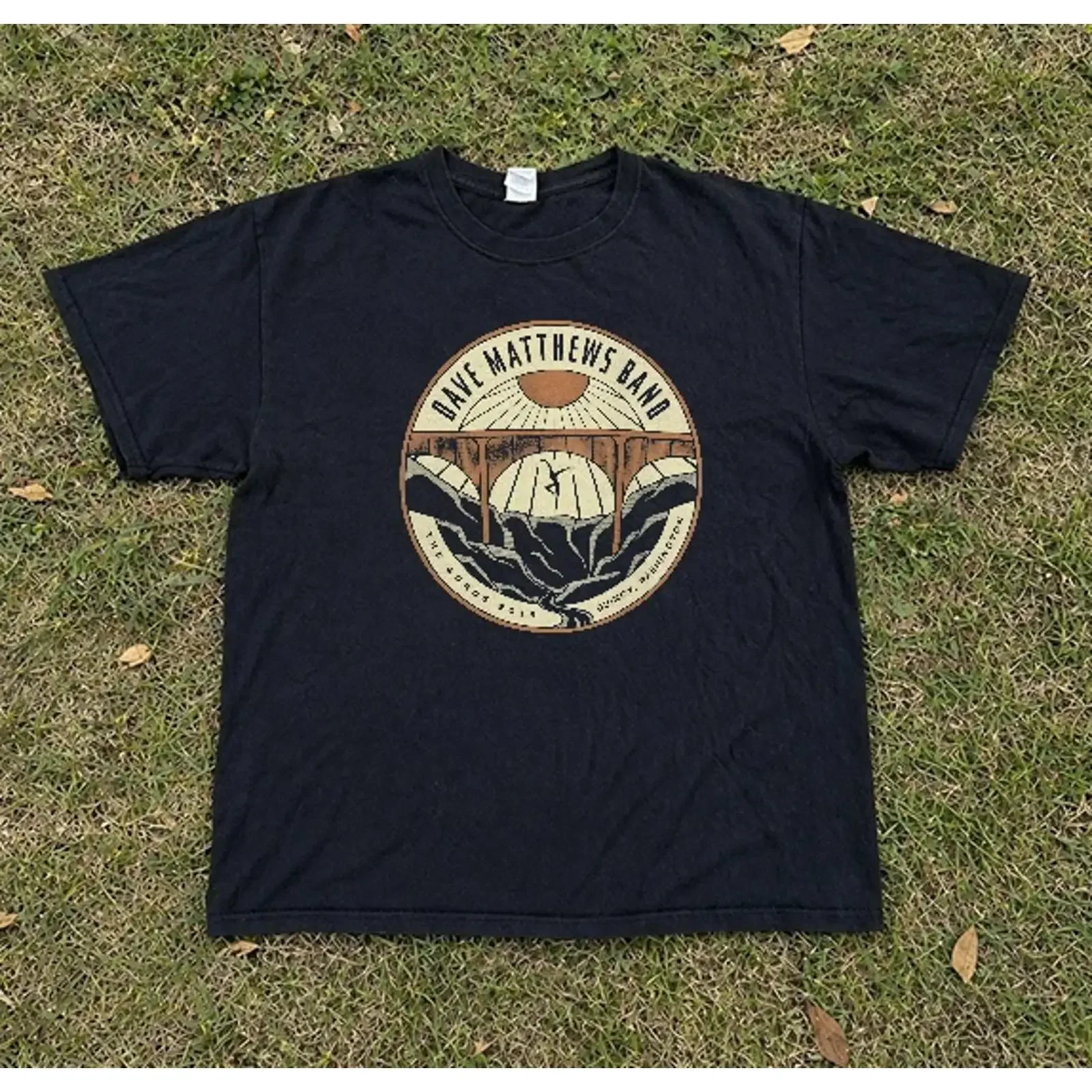 Dave Matthews Concert T Shirt The Gorge Dark Heather All Sizes vintage Washed designer clothes Unisex Casual Slightly graphic