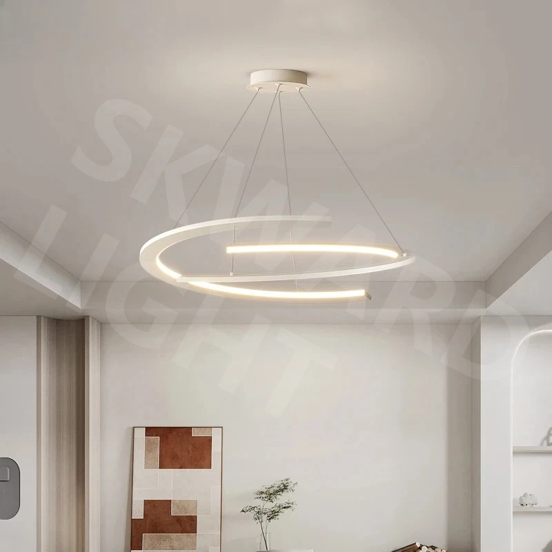 Lampadario moderno a soffitto a LED in bianco o nero, per soggiorno, sala da pranzo e camera da letto, lampada per interni per la decorazione domestica