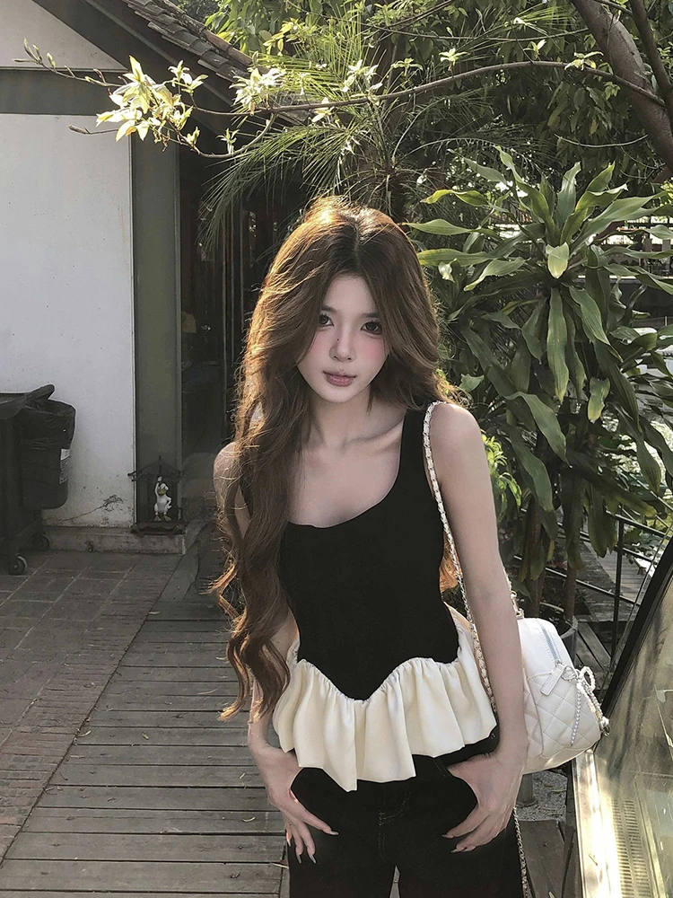 

Slimming Splice Design Women's Tank Top plus Size Faionable Summer New Sle Commute Sle for All Body pes