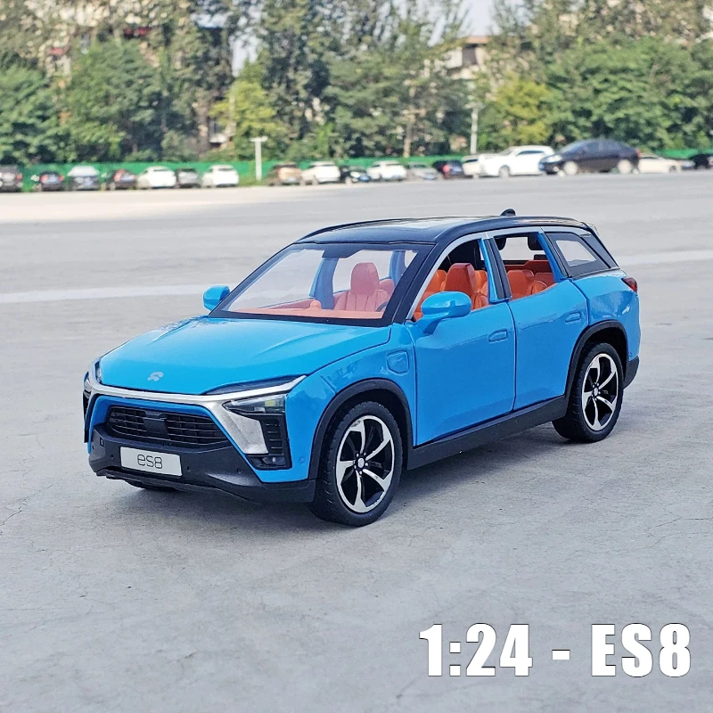 

1:24 ES8 New Energy SUV Alloy Car Model Diecast Metal Vehicles Model Sound and Light Simulation Kids Toy Gift