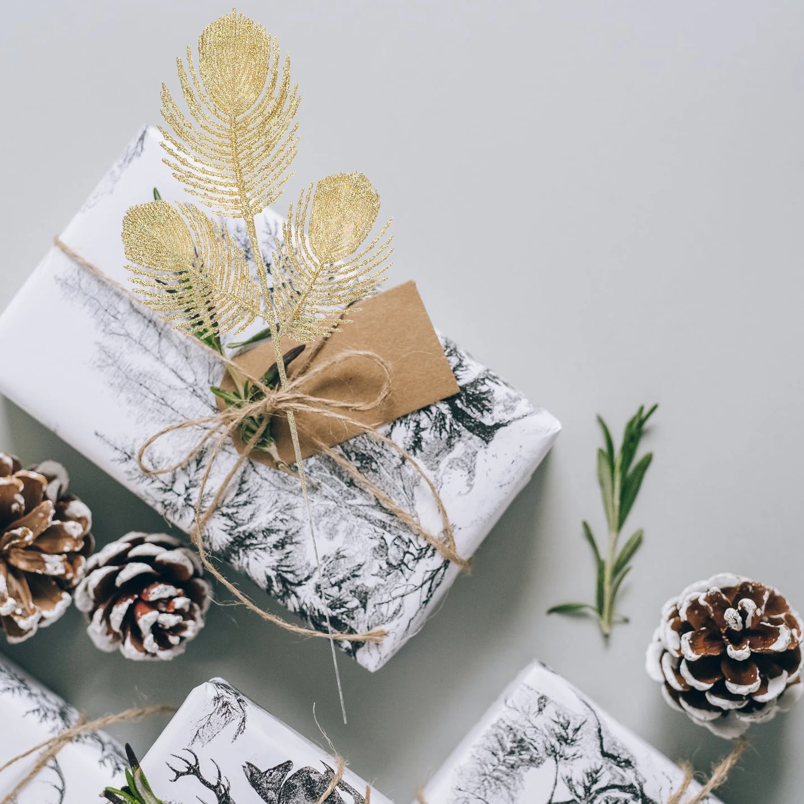 

6pcs Christmas Tree Decoration Artificial Leaves Xmas Party Supplies Simulation Leaf Ornaments For Home Table Scene Layout Decor