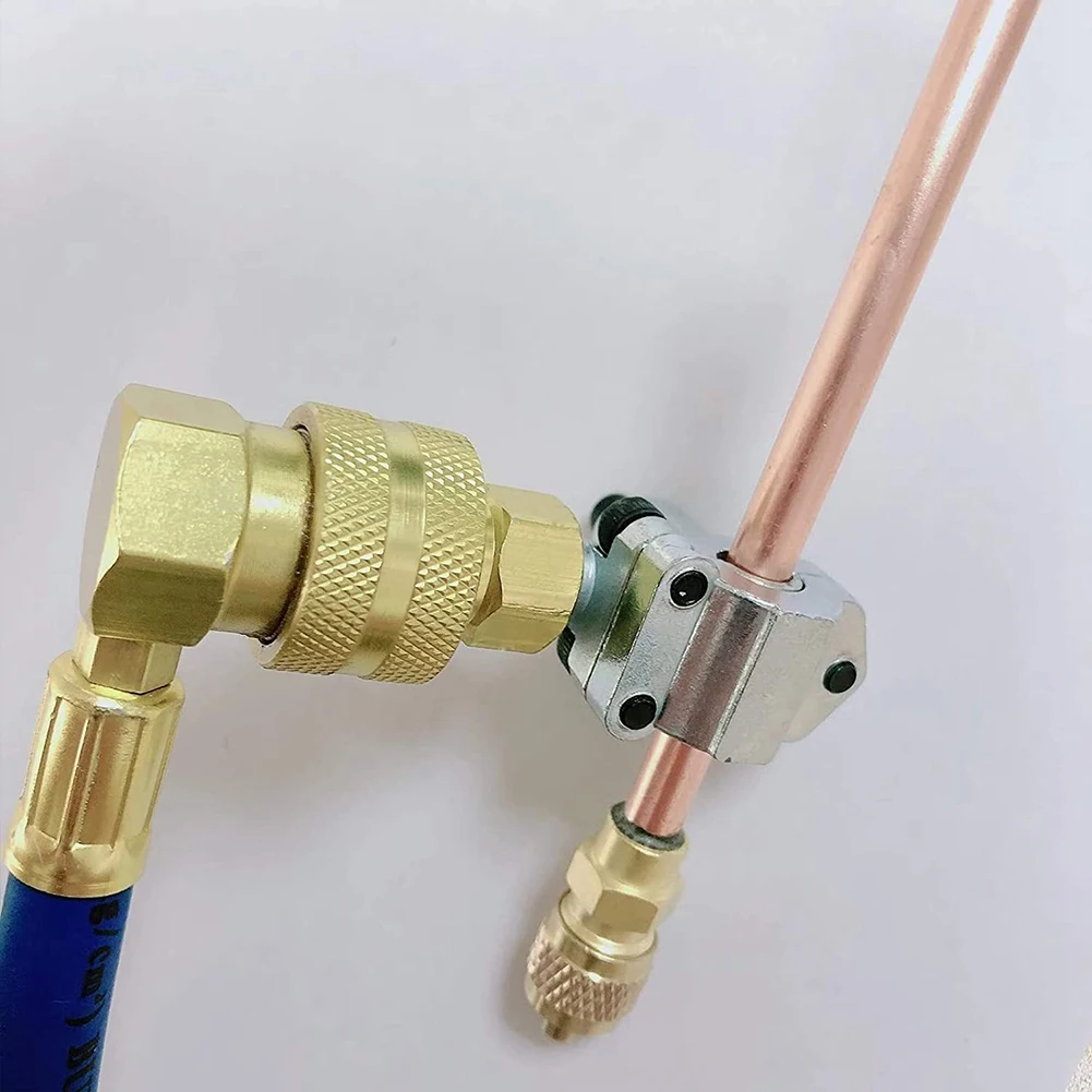 A006-Refrigerator Freon Recharge Hose With Gauge Kit R134A R12 R22,With BPV31 Piercing Tap Valve,For A/C Refrigerant System