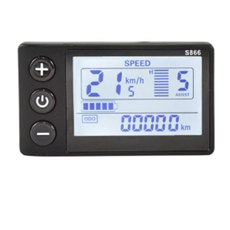 S866 Electric Bike LCD Display Electric Scooter Display Meter Control Panel With Waterproof Plug And Waterproof Line