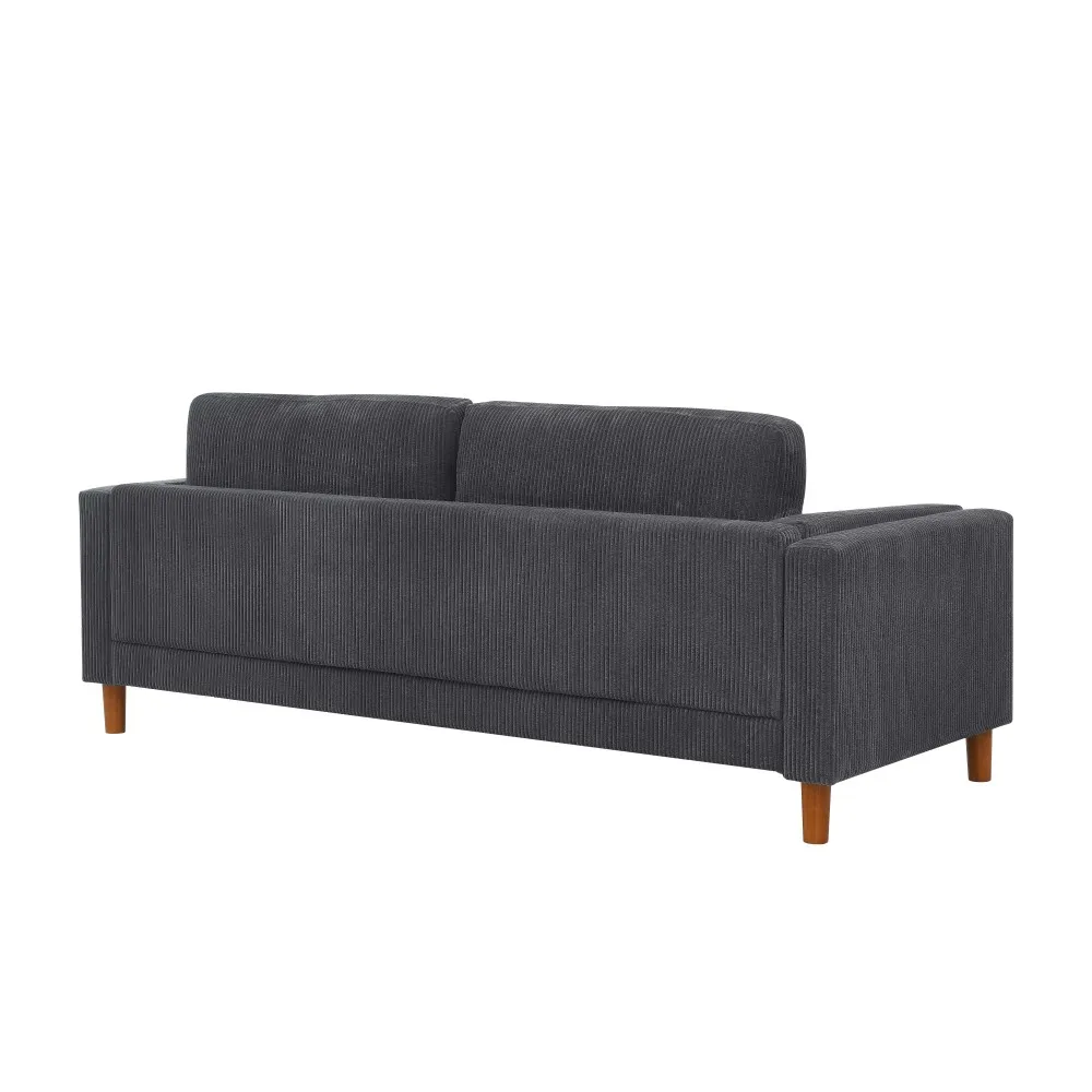 أريكة سروال قصير منجد بذراع مربع بأرجل خشبية #5