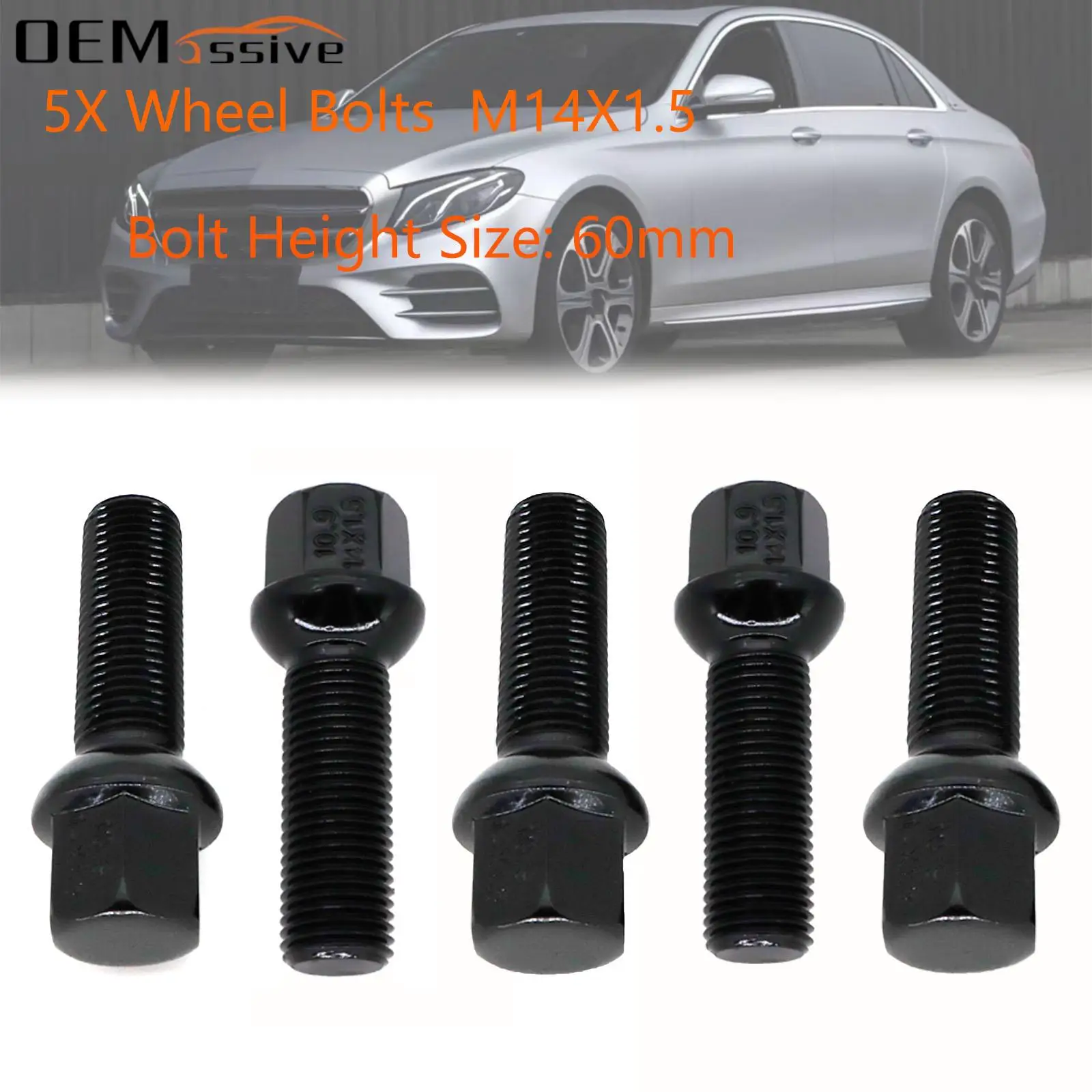 5X For Mercedes-Benz A35 A45 B180 B200 Audi A1 A3 A5 VW Passat Scirocco Touran Car M14×1.5 60mm Wheel Bolts Car Stud Accessories