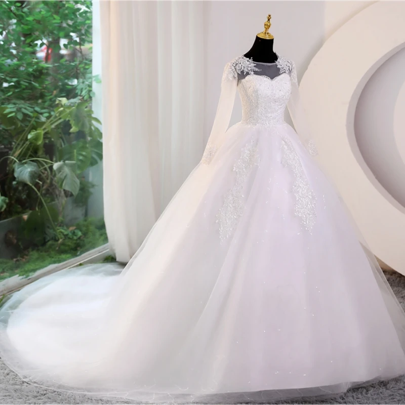 Economici Plus size Vestidos De Novia foto reale avorio bianco pizzo paillettes abiti da sposa dolci semplici abiti da sposa principessa abito