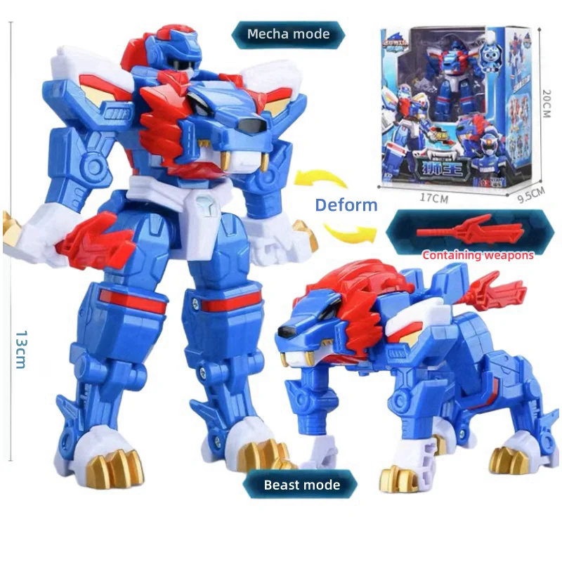 Mini Force Transformation Robot Toys Action Figures Beast King Power Series Lion King Warrior Robot Armor Model Machine  Gifts