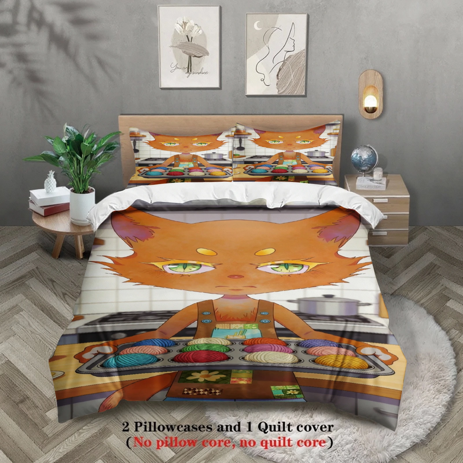 

Kids Bedding Set Softville Cozy Town Cute Fern the Quilt Fox With Duvet Cover & Pillowcase For Children's Bedroom Decor