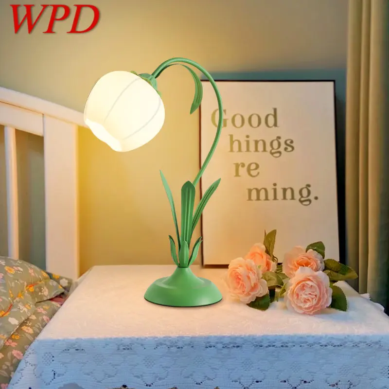 

WPD Nordic LED Table Lamp Creative Green Vintage Glass Desk Lighting Modern Decor For Home Living Room Bedroom Bedside