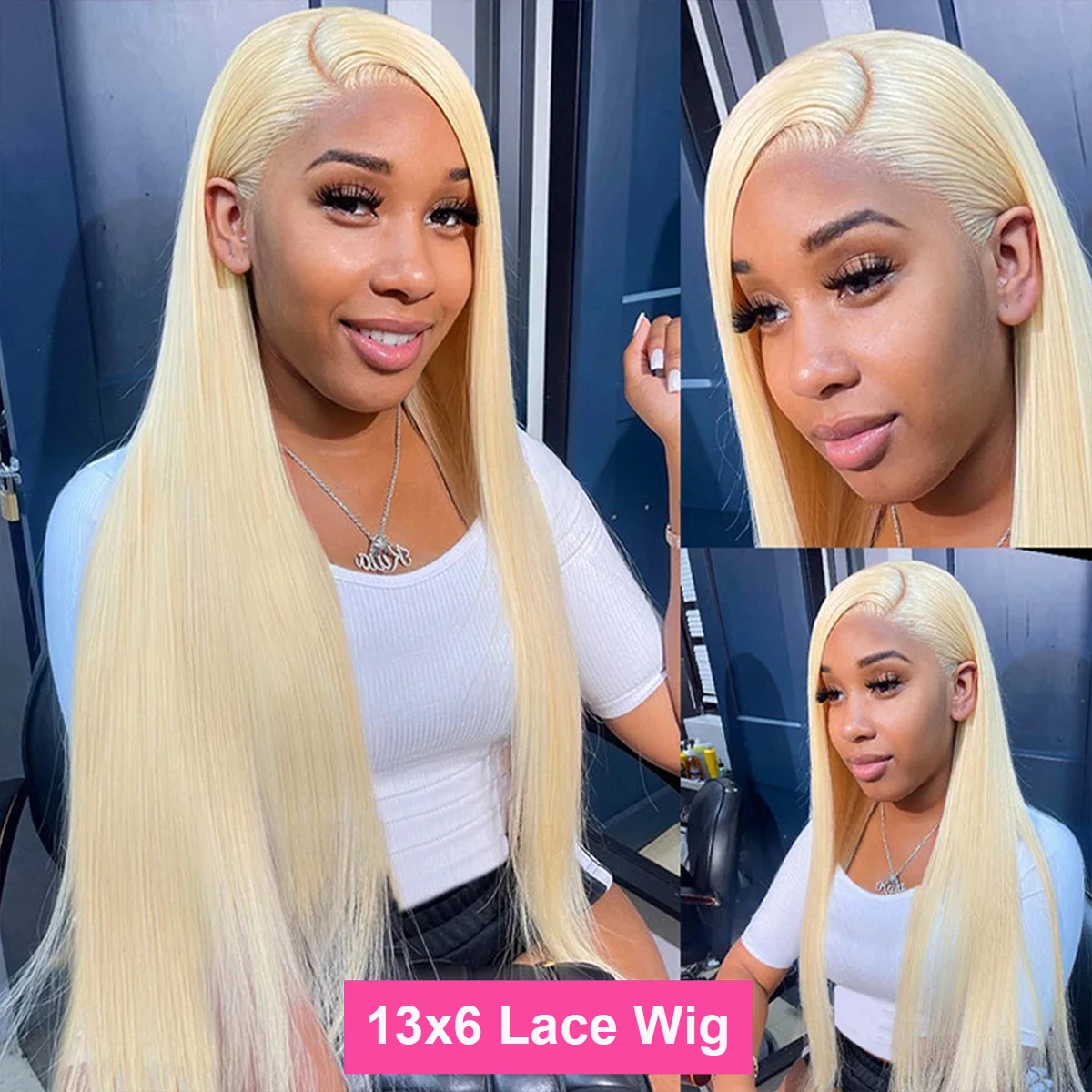 200% Density Honey Blonde 613 13x6 Lace Frontal Wigs HD Lace Front Human Hair Wigs For Women 38Inch Long Straight Human Hair Wigs