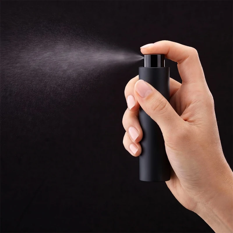5ml 3er-Pack Reise-Parfümzerstäuber, tragbarer Kölnischwasser-Sprüher mit feinem Nebel, drehbarer Düse, Trichter und Tropfer, Schwarz – Detail 3