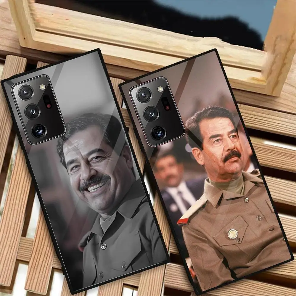 Etui Fashion S-Saddam Hussein Iraq Arabic MAISTO Phone Case Glass Phone Case For Samsung Galaxy S20 S21 S22 S23 S24 Note20 Ultra