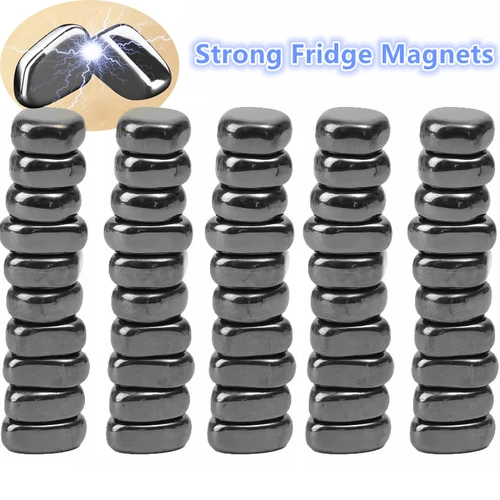 Imagen 2 del producto Imán Lodestone negro pulido, bloque magnético multifuncional para aliviar el estrés, entretenimiento, terapia magnética, imanes para nevera