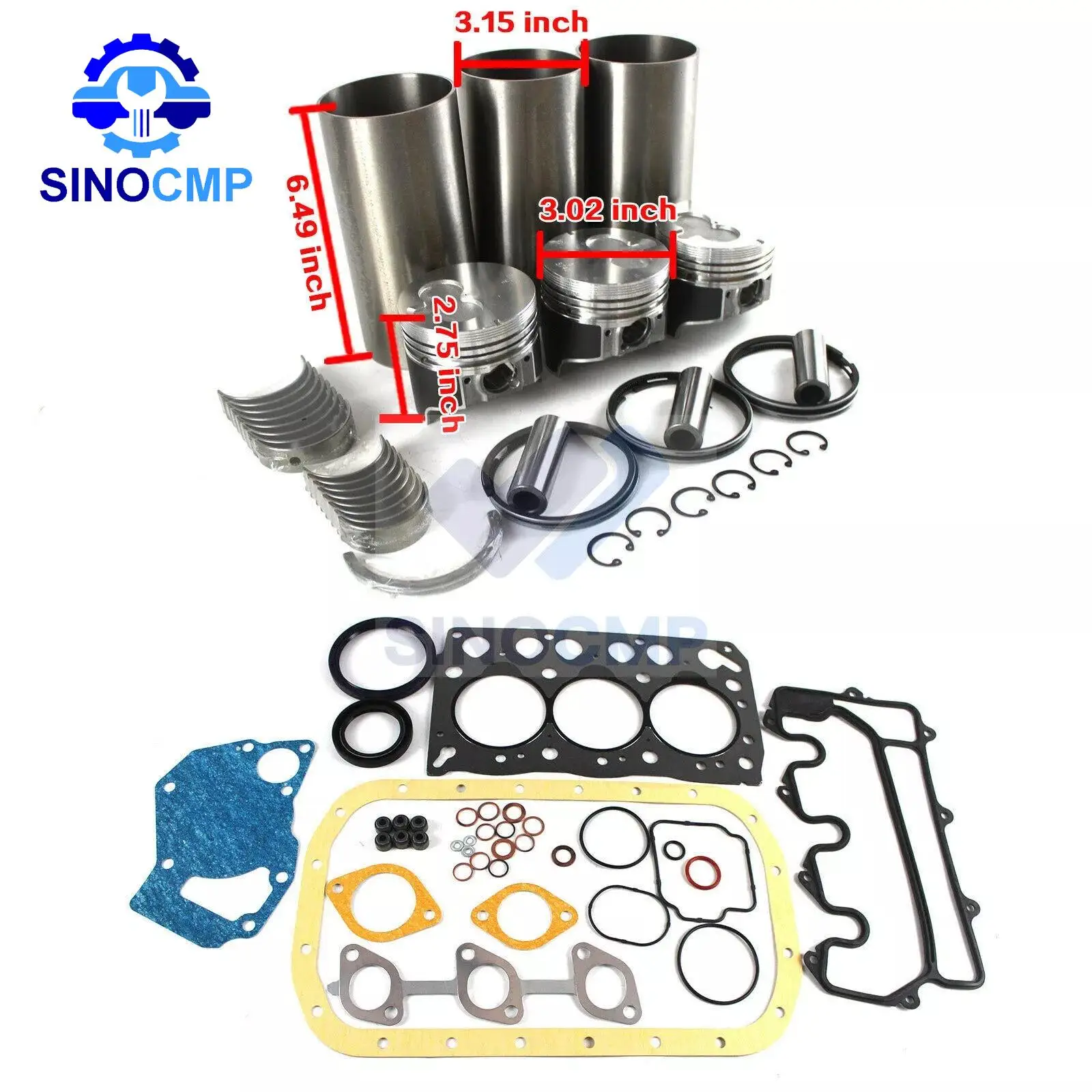 3LB1 Engine Overhaul Rebuild Kit for ISUZU Daewoo Solar 03 05 Excavator Repair