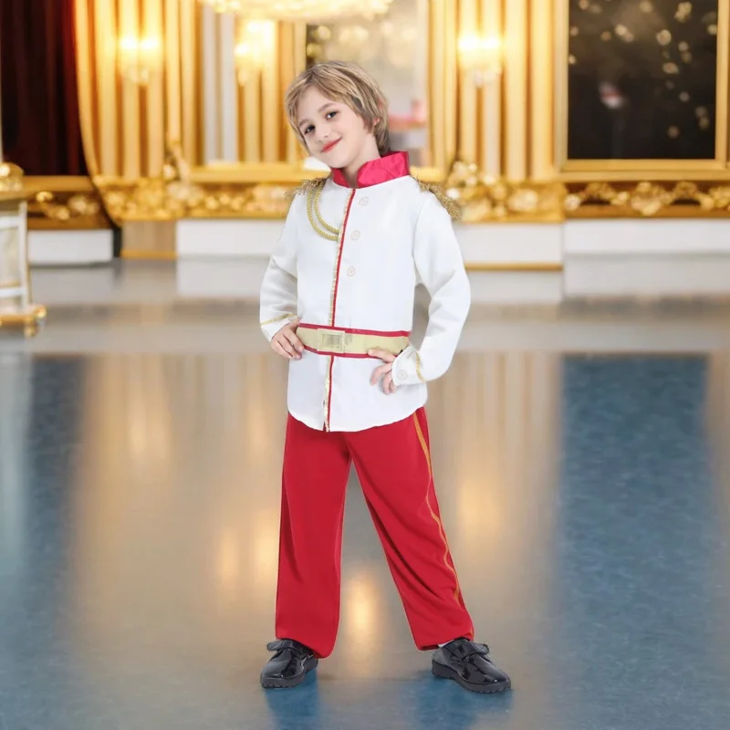 Çocuk zarif küçük ortaçağ prens büyüleyici kraliyet kıyafet kostüm cadılar bayramı doğum günü partisi çocuk elbise-up için