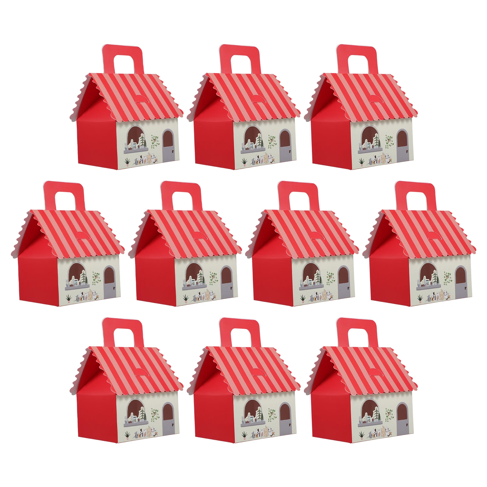 

10 Pcs Candy Box Biscuit Paper Cookie Boxes Chocolate Packaging Holiday Goodies Containers Christmas Party Decorations Pastry