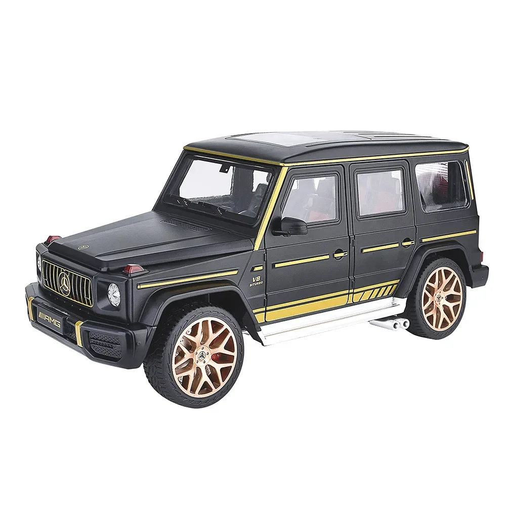 1:18 Mercedes Benz G63 AMG Off-road car Simulation Diecast Metal Alloy Model car Sound Light Pull Back Collection Kids Toy Gifts