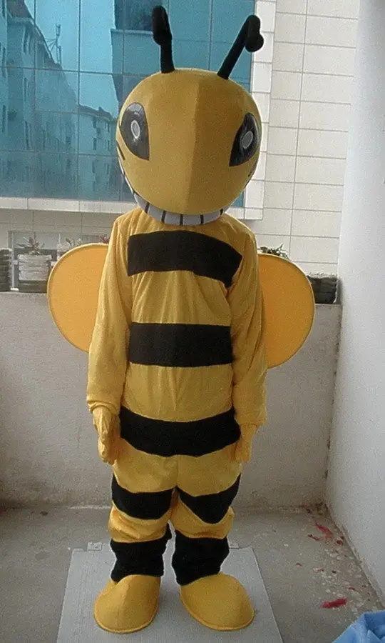 Disfraz de Mascota de dibujos animados de abeja de espuma para adultos, Vestido de felpa de Navidad, disfraz de Mascota de Halloween, gran oferta, nuevo