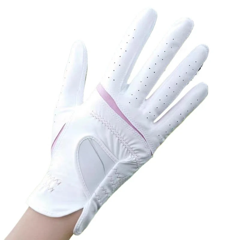 

Golf women's gloves sports women's hands white pink comfortable breathable wear-resistant waterproof