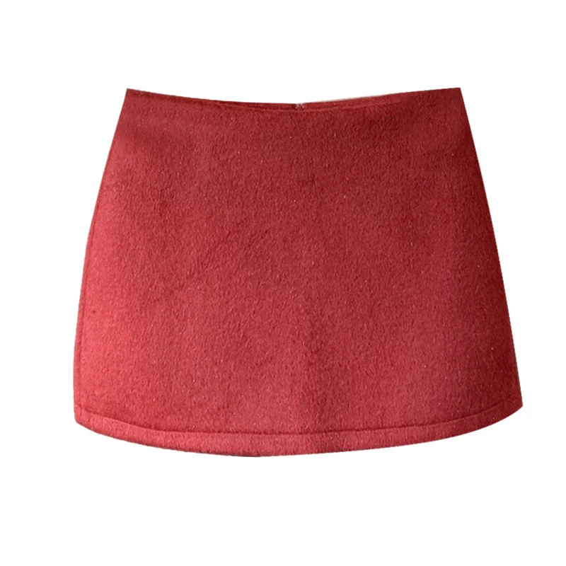 Hohe Taille Tweed Rock frauen Einfache Wrap um Rock Herbst Winter Neue Sle Pendeln Koreanische Sle Polyester Faser