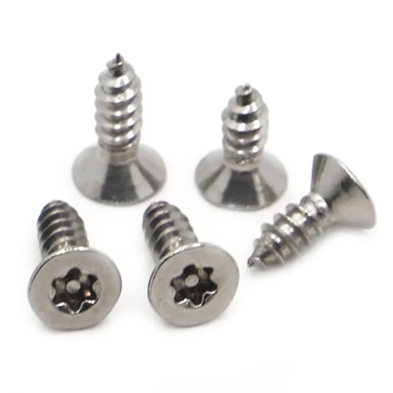 M2 M2.3 M2.6 M3 M4 M5 304 A2-70 Stainless Steel Six-lobe Torx Flat Countersunk Head with Pin Security Self-tapping Wood Screw