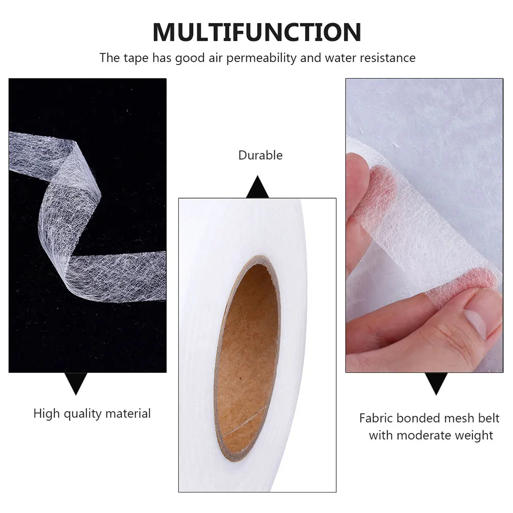 

1 Roll Double-Sided Fabric Hemming Tape Iron-On Fusible Bonding Web Clothing Repair Garment Accessories Non-Woven Adhesive