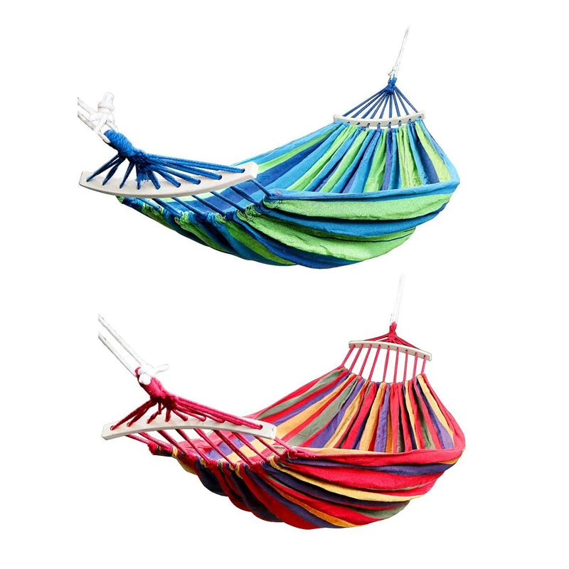 

Double Hammock 450 Lbs Portable Travel Camping Hanging Hammock Swing Lazy Chair Canvas Hammocks