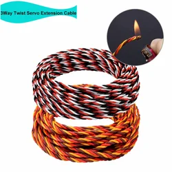 5/10/20/50M 22AWG 26AWG 30/60 Core 3 way Twist Servo Extension Cable JR Futaba Twisted Wire Lead For RC Airplane Accessories